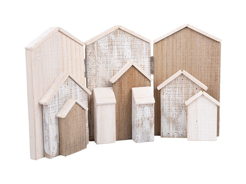 Dřevěné domky, 42,5x6x24 cm