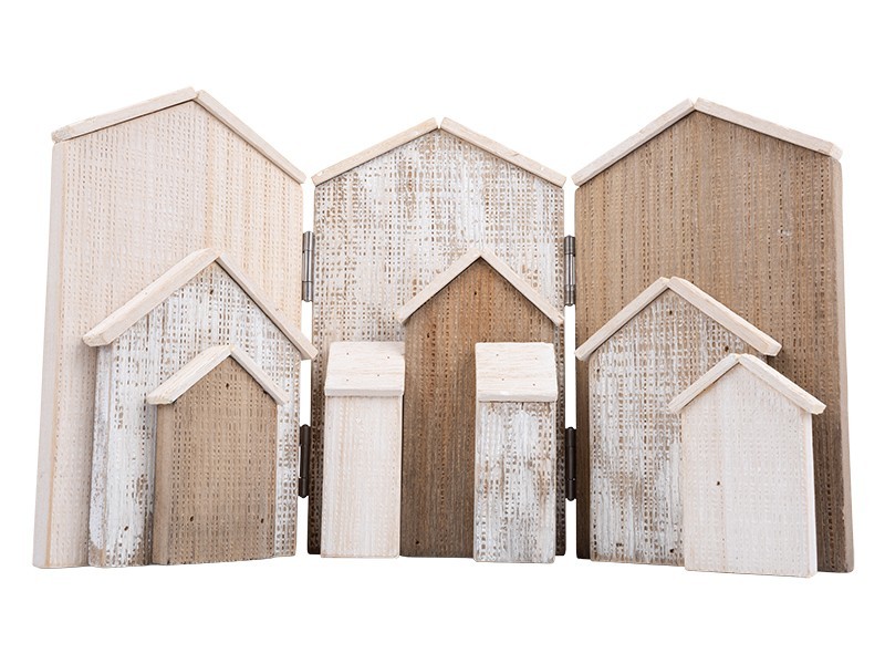 Dřevěné domky, 42,5x6x24 cm