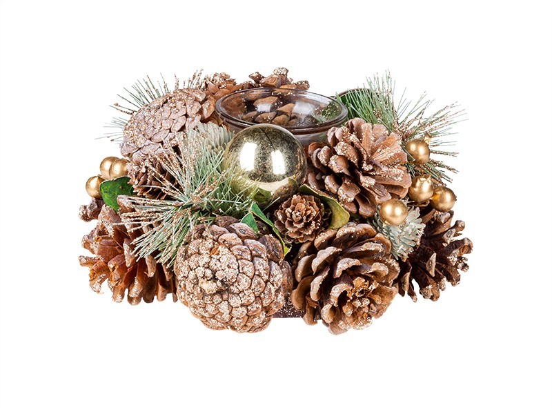 Malý svietnik na jednu sviečku, severský, 19x19x9 cm