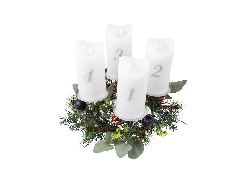 Věnec na LED svíčky, 40x40x10 cm - foto 2 Věnec na LED svíčky, 40x40x10 cm