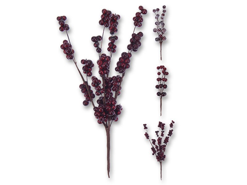 Vianočná dekorácia vetvička červená - foto 1 Vianočná dekorácia vetvička červená - foto 1