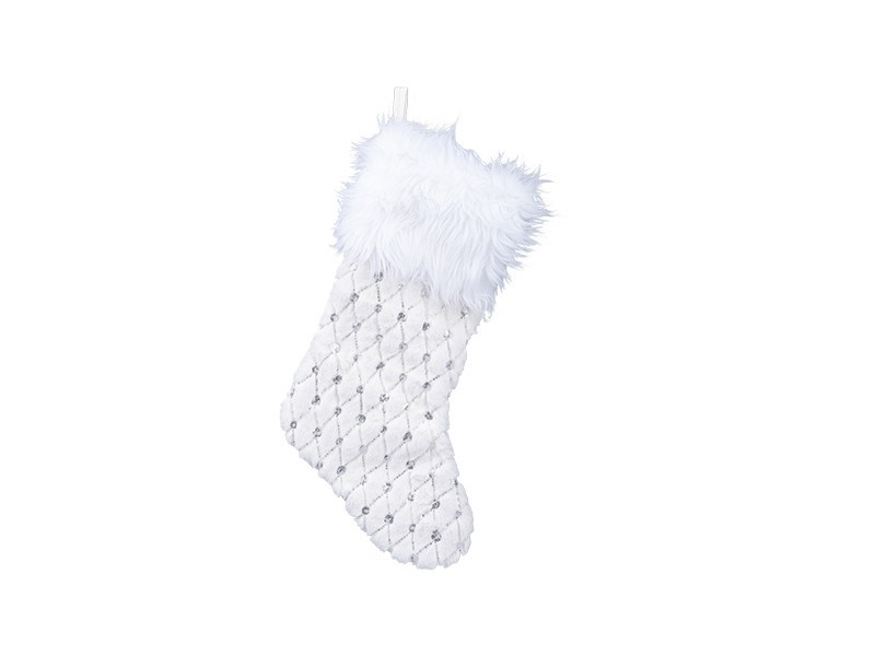 Vianočná pančucha biela 52 cm