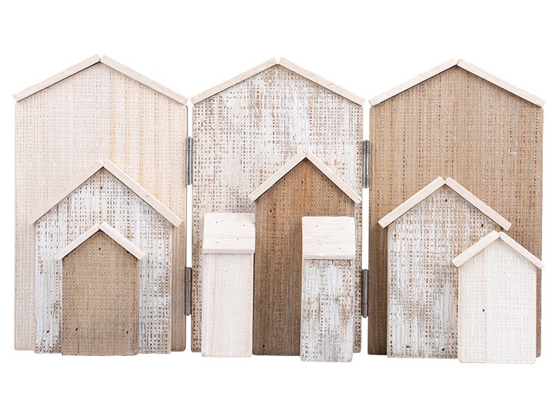 Dřevěné domky, 42,5x6x24 cm