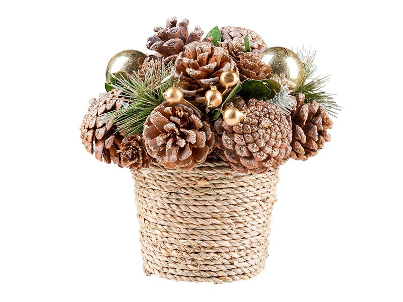 Severské aranžmán zo šišiek, 19x19x19 cm