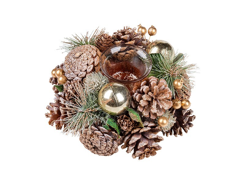 Malý svietnik na jednu sviečku, severský, 19x19x9 cm