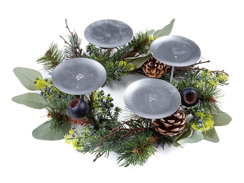 Věnec na LED svíčky, 40x40x10 cm - foto 1 Věnec na LED svíčky, 40x40x10 cm