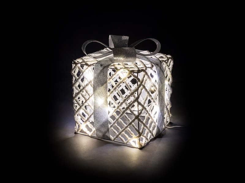 Vánoční dárek LED, 20 LED, 22x22x24,5 cm - foto 1 Vánoční dárek LED, 205LED, 22x22x24,5 cm