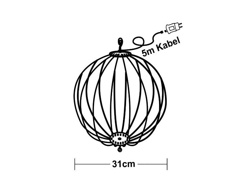 Vianočná skladacia guľa LED, 31cm, vonkajšia