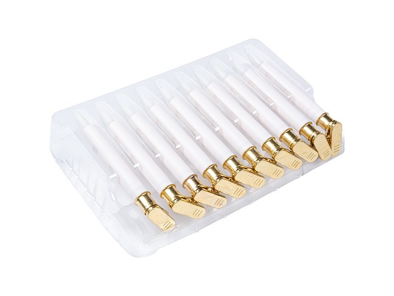 Bezdrátové LED svíčky na stromeček, sada 10 ks,1,5x13 cm, zlatý klip, dálkové ovládání, vnitřní