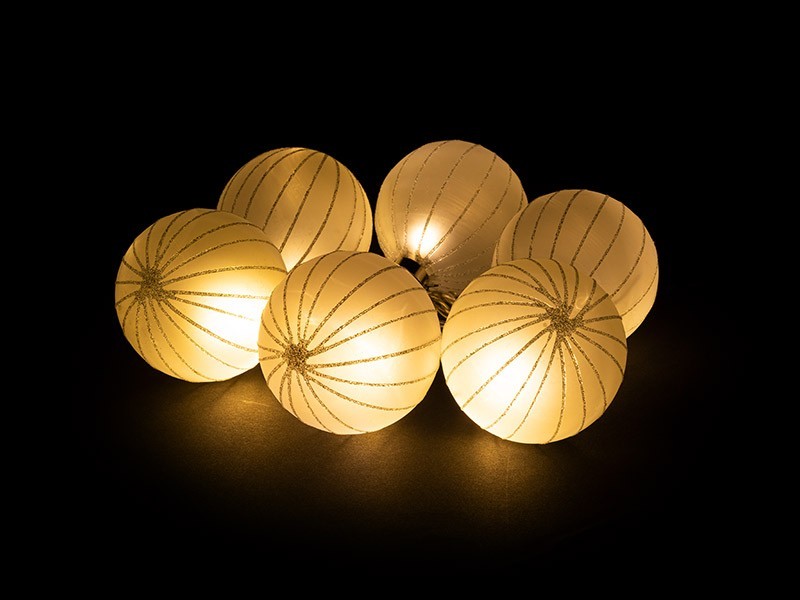 Svetelná sada LED vianočných gúľ, 6ks, 6 LED diód