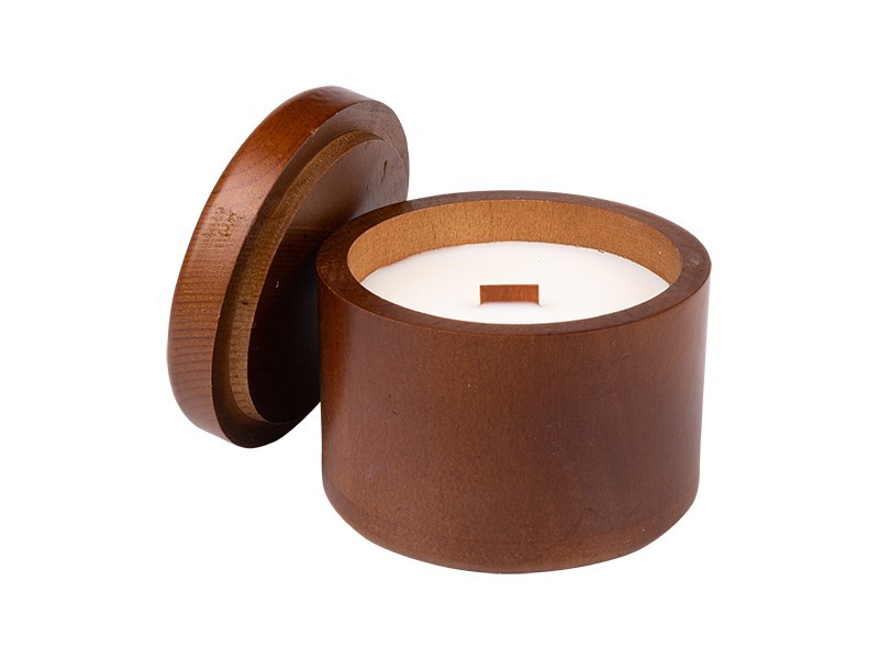 Svíčka ve dřevě, vůně praskajícího dřeva,10x8cm, 150g - foto 1 Vonná sojová svíčka ve dřevě, vůně praskajícího dřeva, 10x8cm, 150 g
