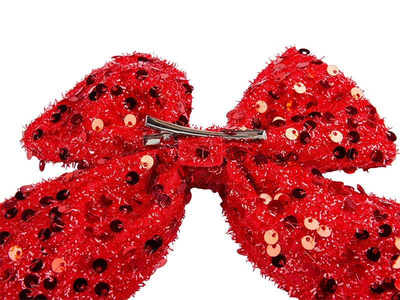 Mašle červená, 15x22 cm - foto 1 Mašle na klipu 2ks, červená, 15x22 cm