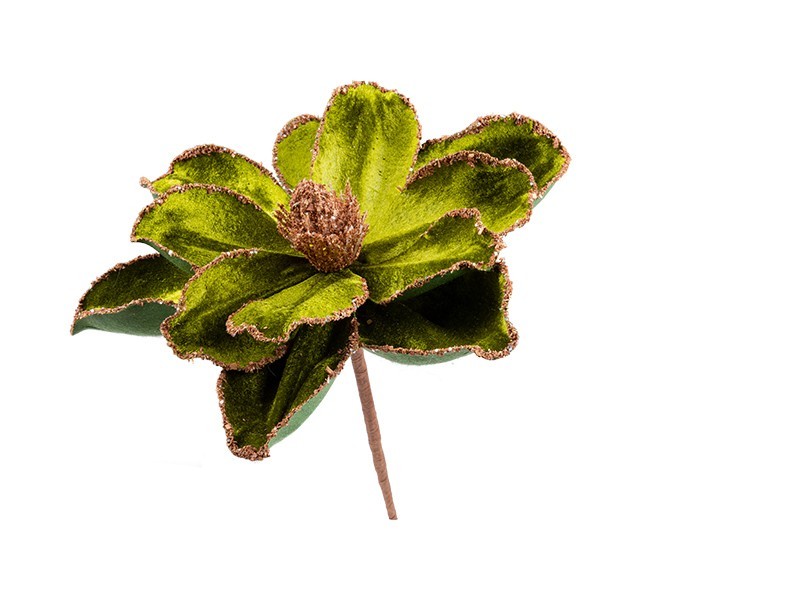 Vianočný kvet magnólia, zelený, 14cm