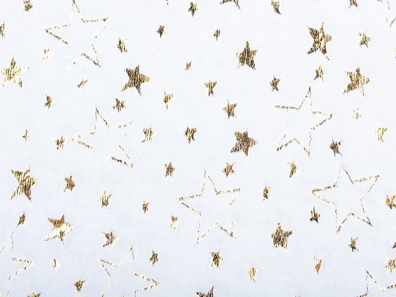 Vianočná stredová šerpa biela, plyšová s dekoráciou, 24cm x 5m