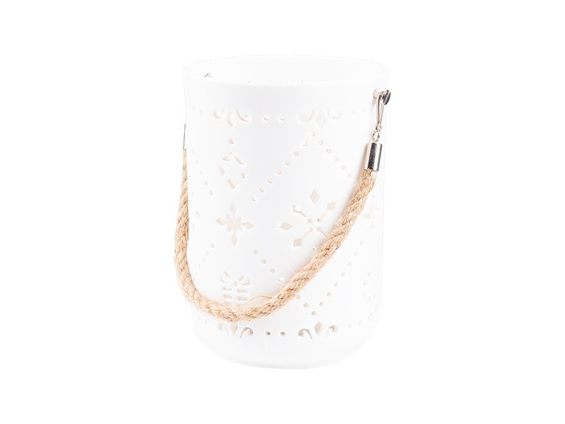 Keramická lucerna 12,6x12,6x18,2 cm, LED