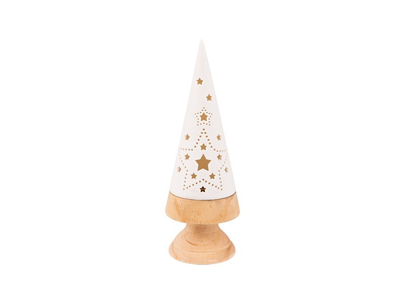 Stromek se dřevem 9,5x9,5x27 cm, LED