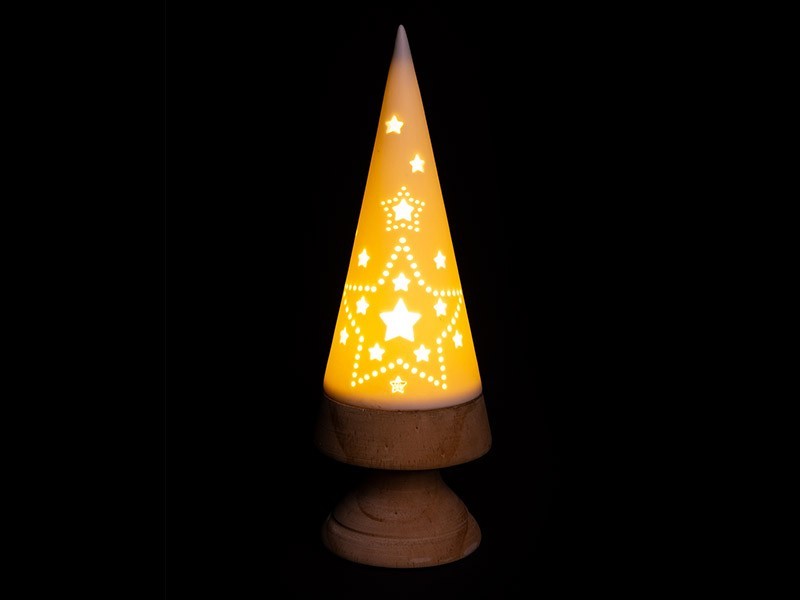 Stromek se dřevem 9,5x9,5x27 cm, LED