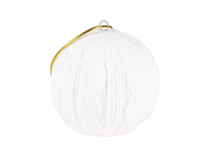 Závěsná koule s pleteným vzorem, 6,5x6,5x7 cm - foto 1 Závěsná koule s pleteným vzorem, 6,5x6,5x7 cm
