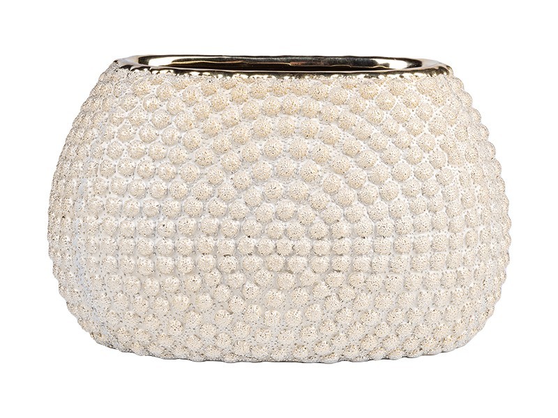 Dekoratívna zlatá váza, 21,5x13x11 cm