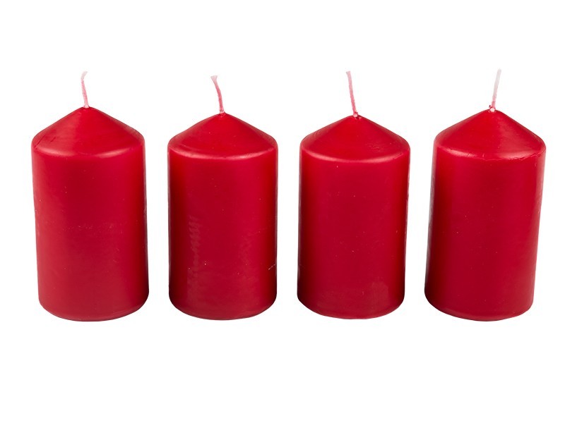 Sviečka valec 60x110mm bordová 4 ks