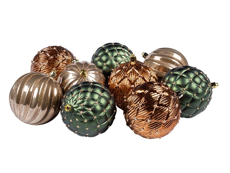 Vianočná guľa, severská sada, 9x100mm