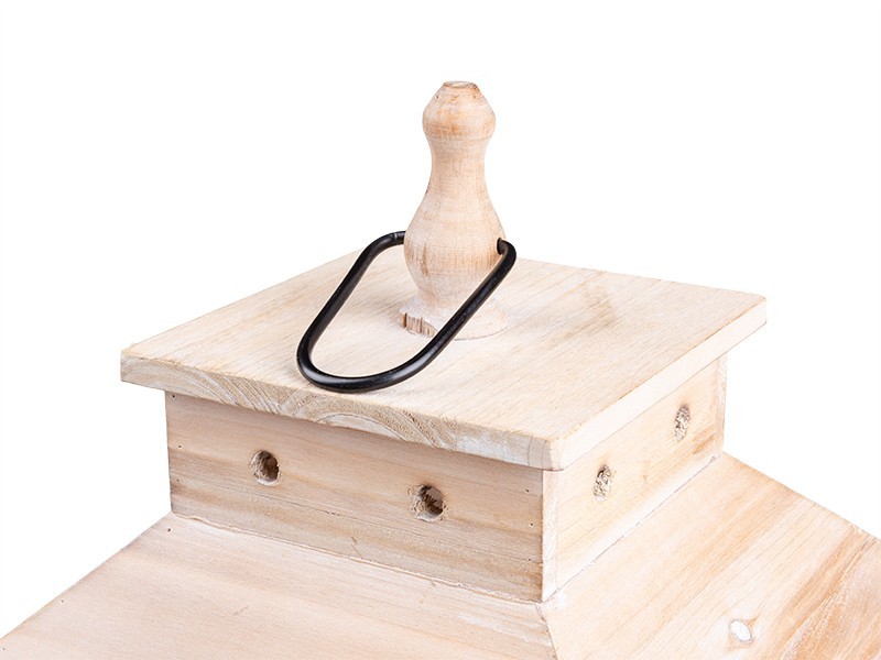 Rustikální dřevěná lucerna, set 2ks - foto 2 Rustikální dřevěná lucerna, 28x28x56 cm, set 2ks