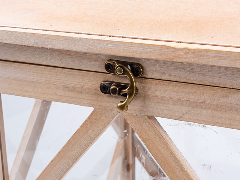 Rustikální dřevěná lucerna, set 2ks - foto 4 Rustikální dřevěná lucerna, 28x28x56 cm, set 2ks