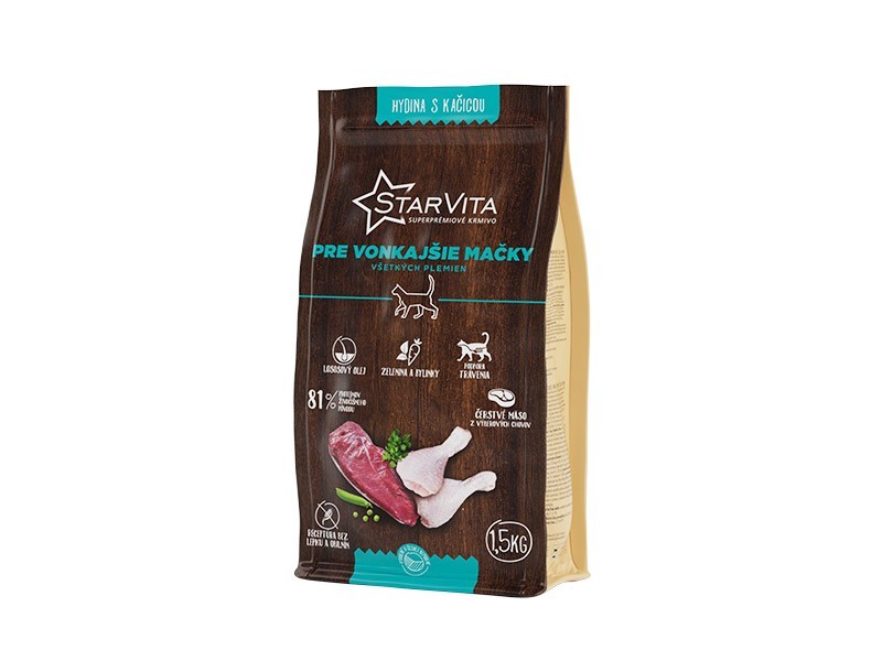 StarVita granule pre vonkajšie mačky 1,5kg - foto 2 StarVita pre vonkajšie mačky 1,5kg