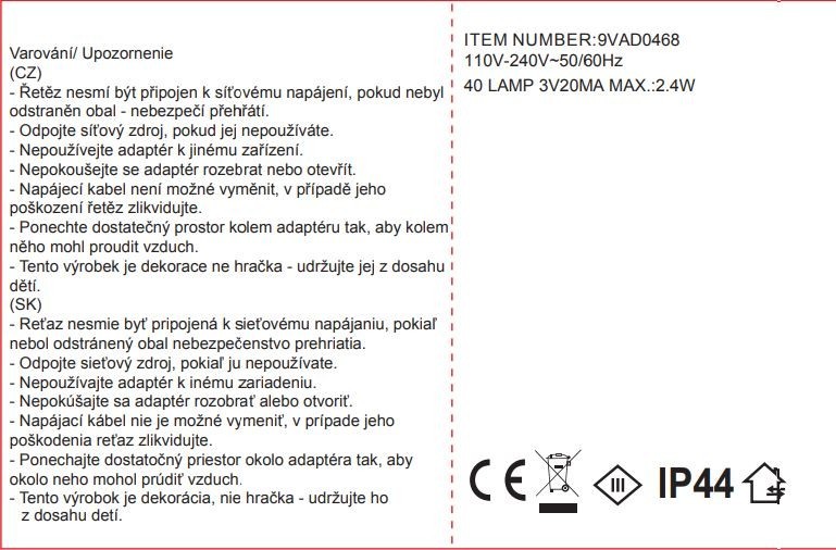 LED dekorace koloušek 38cm, 40LED