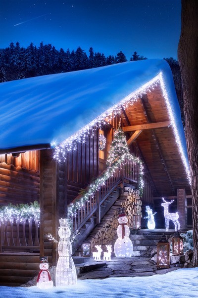 Svetelná reťaz 10m, 200LED, studená biela