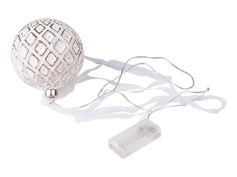 Guľa závesná sklenená LED, 10xLED, 11 cm