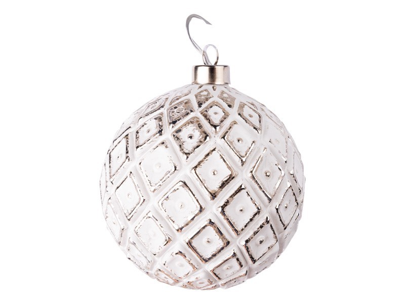 Guľa závesná sklenená LED, 10xLED, 11 cm