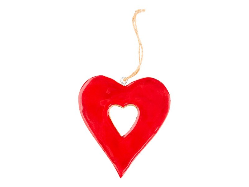 Srdce z mangového dreva, 8x9 cm