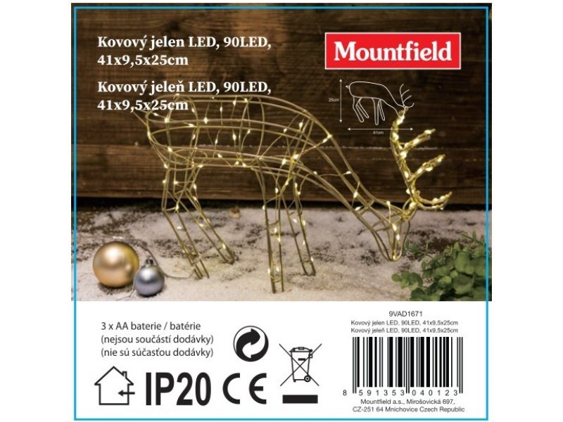 Kovový jelen LED , 90LED, 41x9,5x25 cm - foto 5 Kovový jelen LED , 90LED, 41x9,5x25 cm