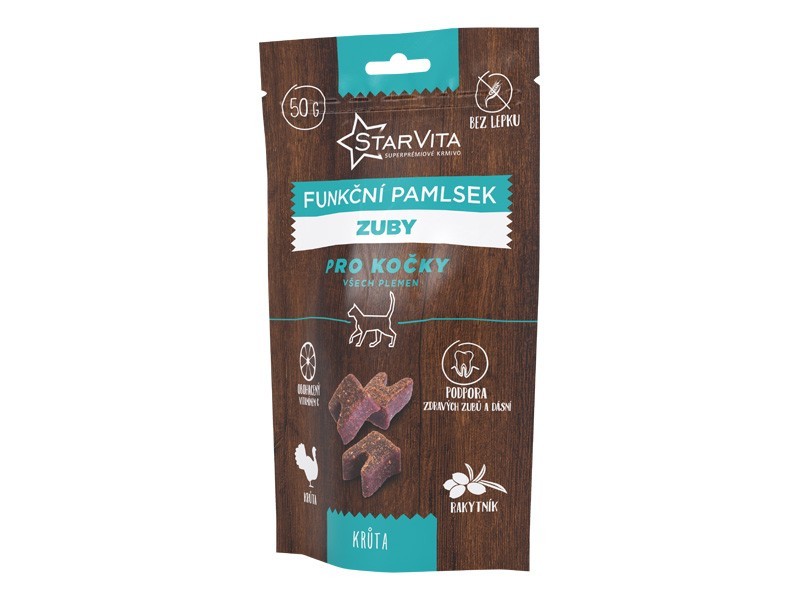 Starvita funkční pamlsek pro kočky - zuby 50 g