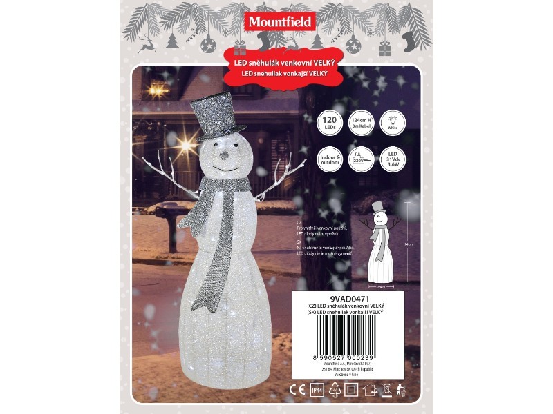 LED snehuliak vonkajší 124cm, 120LED