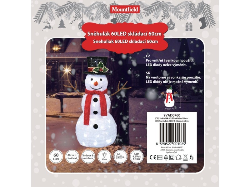 LED sněhulák venkovní 60cm, 60LED - foto 5 LED sněhulák venkovní 60cm, 60LED