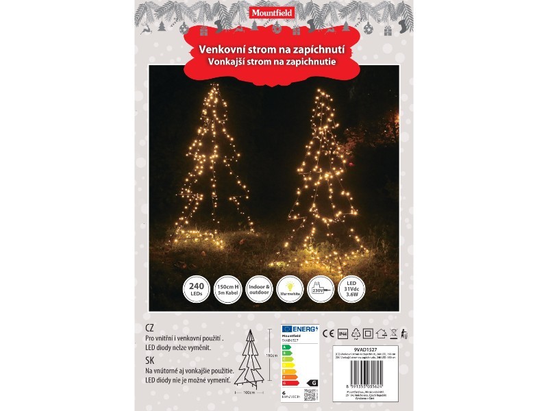 Venkovní strom na zapíchnutí, 240 LED, 150 cm - foto 8 Venkovní strom na zapíchnutí, 240 LED, 150 cm