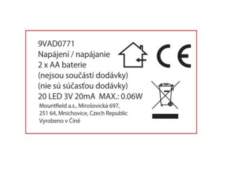 Svetelná reťaz gule 20LED, teplá biela