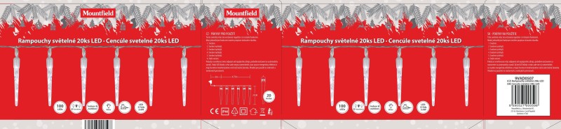 Rampouchy světelné, 20 ks, 100 LED