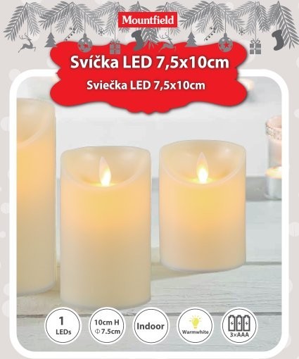 LED svíčka 7,5x10cm, 1ks - foto 4 LED svíčka 7,5x10cm, 1ks
