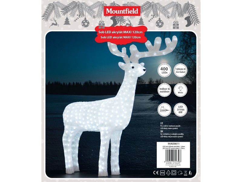 LED dekorácia vonkajšia sob 120cm, 400LED