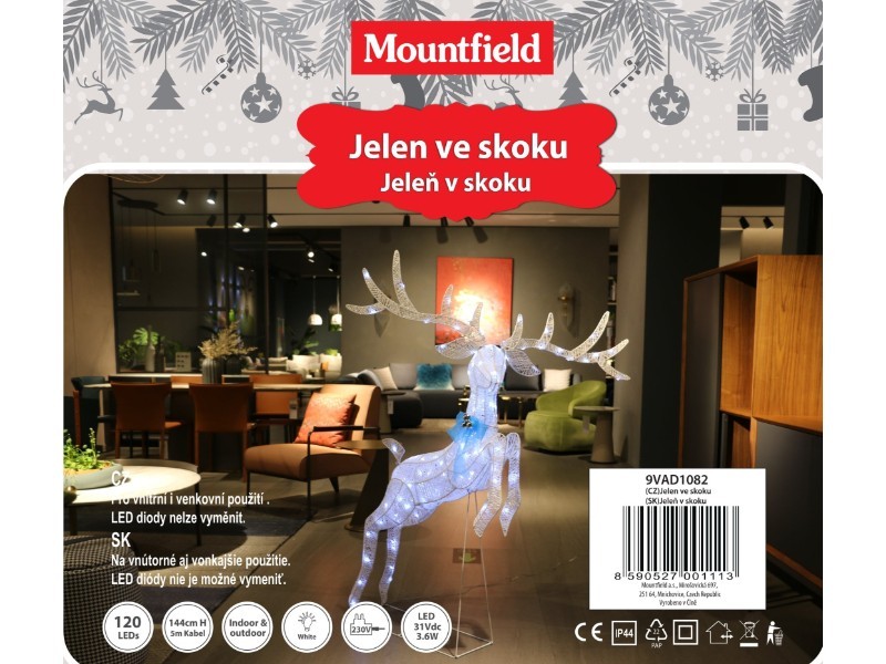 LED dekorace jelen 144cm, 120 LED - foto 5 LED dekorace jelen 144cm, 120 LED