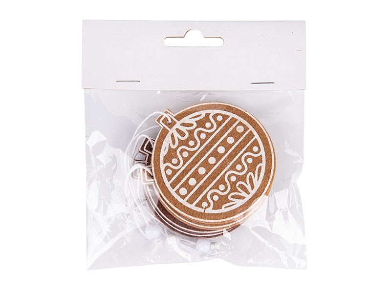 Závesná ozdoba 4ks vianočné gule 12x1,5x16cm