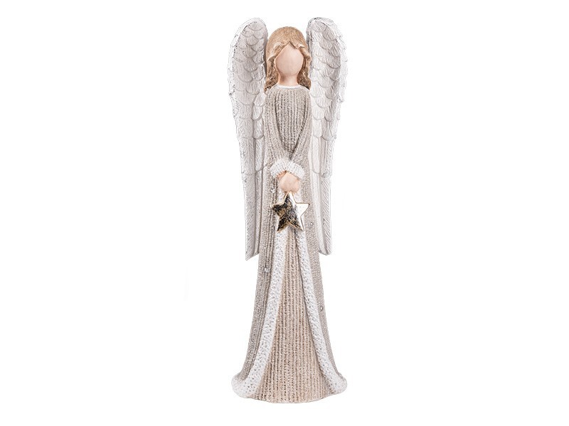 Velký anděl s hvězdou LED-22x16x66cm