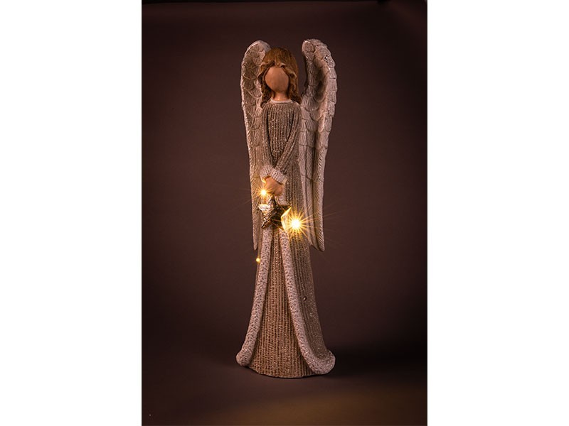 Velký anděl s hvězdou LED-22x16x66cm