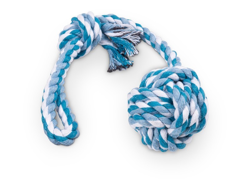 Preťahovadlo s guľou pre psov modrý - foto 1 Preťahovadlo s guľou modrej pre psov