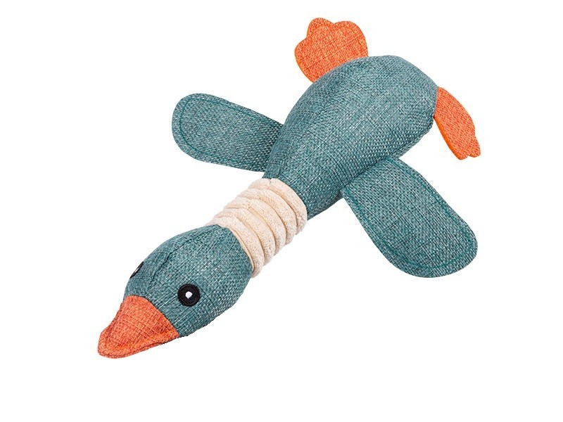 Textilní hračka kačica pre psov modrá - foto 1 Textilní hračka kačica modrá pre psov