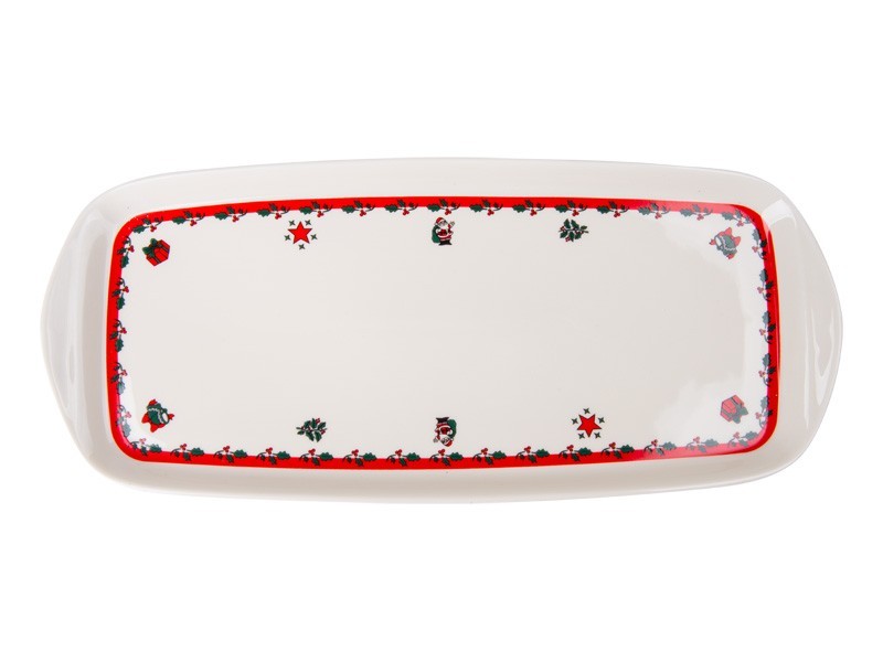 Vianočný oválny servírovací tanier, 23 x 32 cm