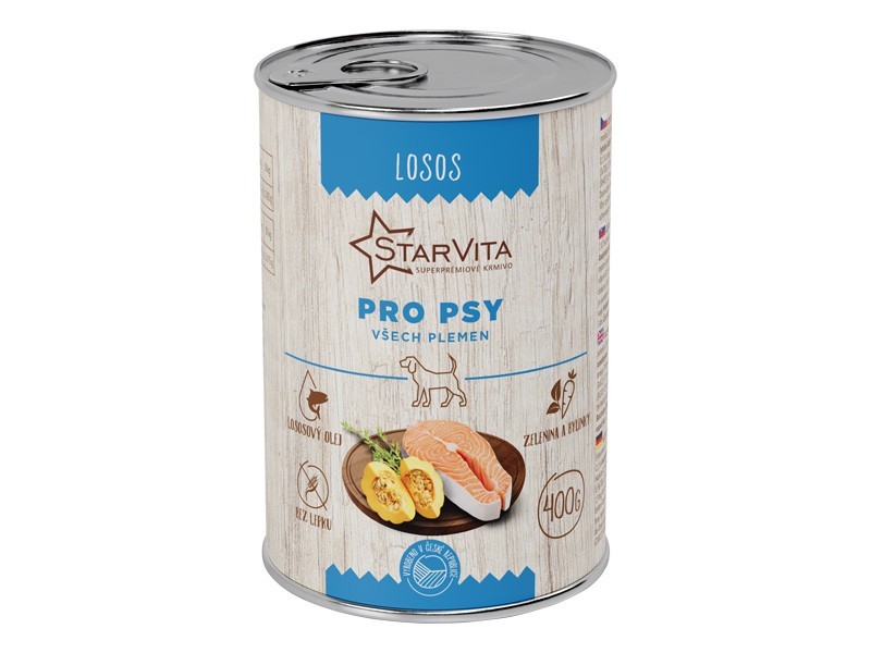 Starvita konzerva pro psy losos 400g